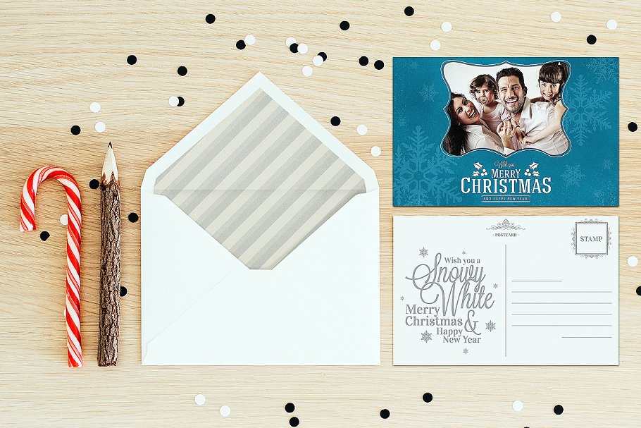 自制圣诞节日英语贺卡模板 Christmas Photo Cards插图(3)