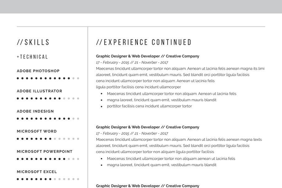 清新简约专业个人简历电子简历模板 Clean Professional Resume Template插图(5)