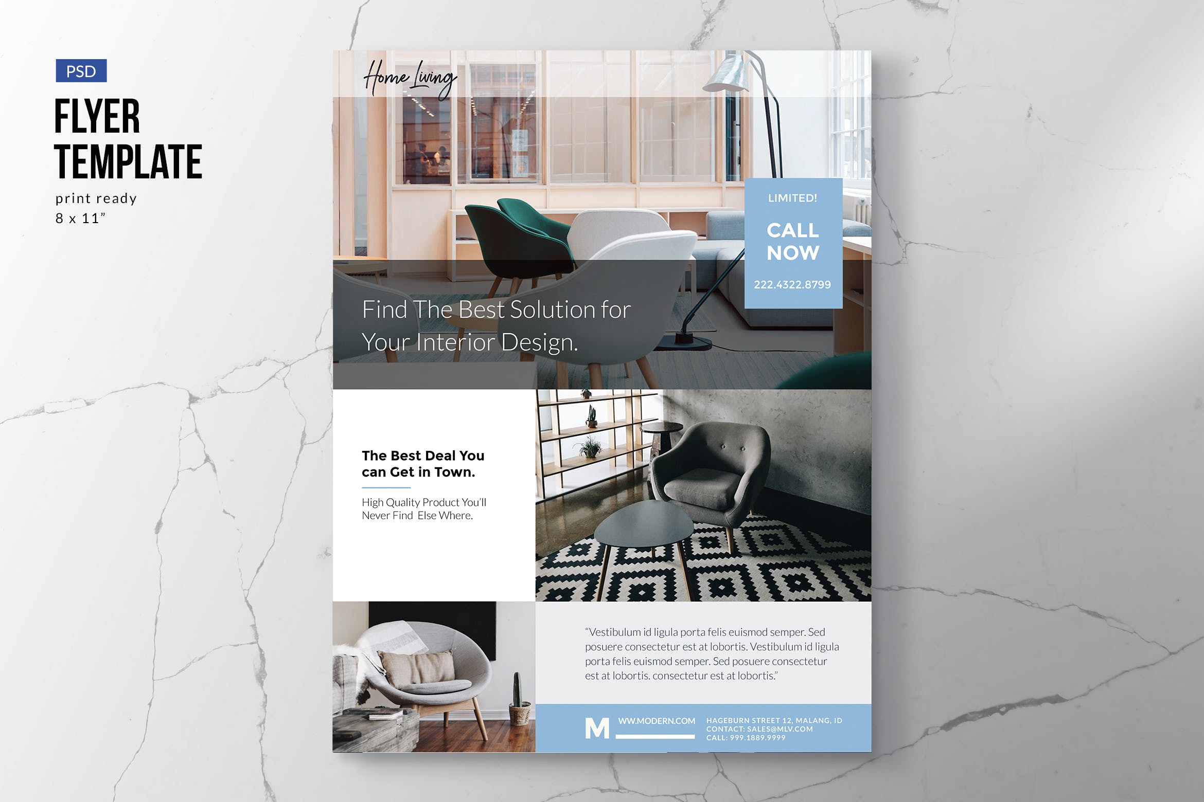 物业/室内设计/家具适用海报传单素材库精选PSD模板 Property, Interior, Furniture Flyer Template插图