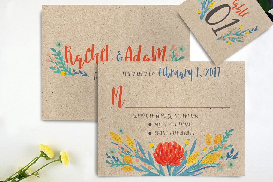 夏季花卉主题婚礼设计套装 Summer Floral Wedding Suite插图(1)