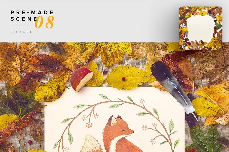 秋天主题场景样机设计素材包[2.39GB] Autumn Edition – Custom Scene插图(10)