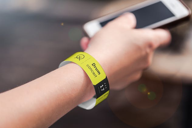 纸质手环腕带样机模板V2 Paper Band Mock-up 2插图(1)