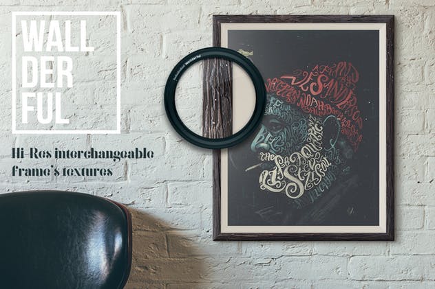 奢华室内画框相框样机模板 “Wallderful” – Frames Mockups插图(3)