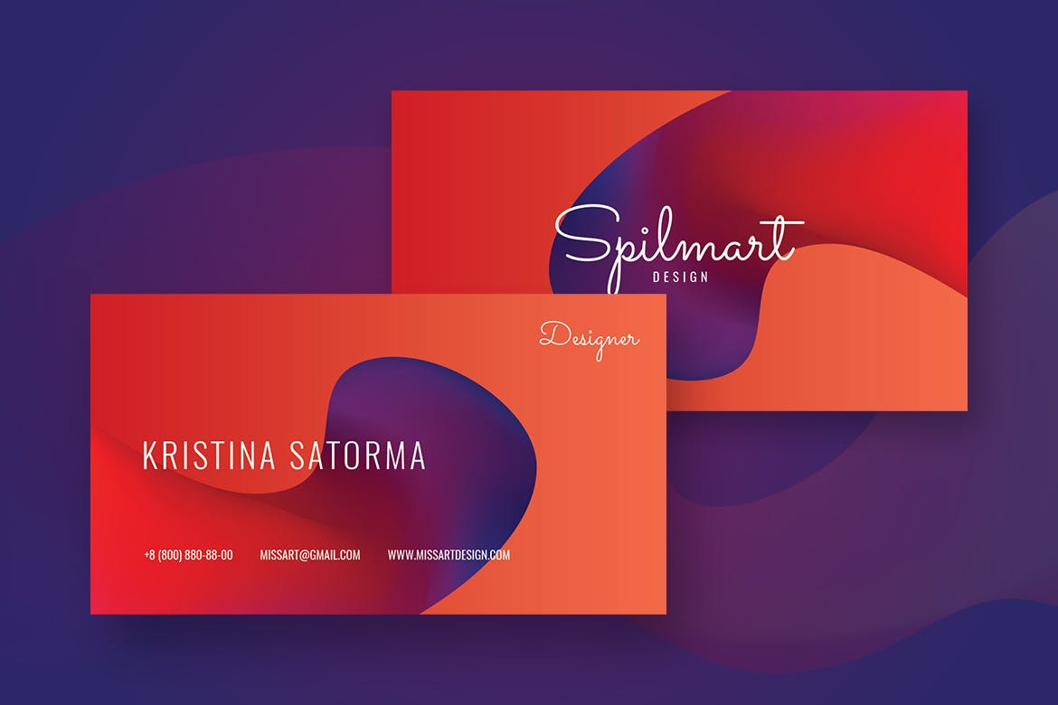 时尚高端抽象渐变风格名片设计模板插图