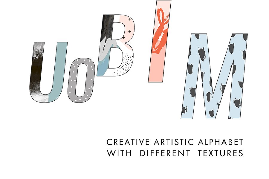 6款可爱时尚的字母表插画 6 ALPHABETS插图(6)