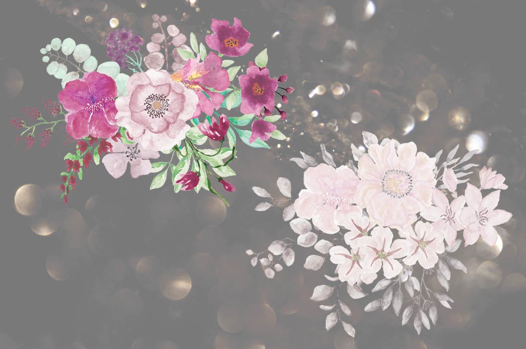 8款水彩花卉手绘剪贴画PNG图片素材 Set of 8 Watercolor Clip Art Sprays IV插图(4)