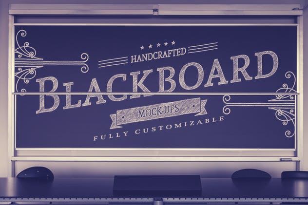 复古艺术黑板样机&粉笔话动作 Blackboard / Chalkboard Mock-ups with Chalk Action插图(8)