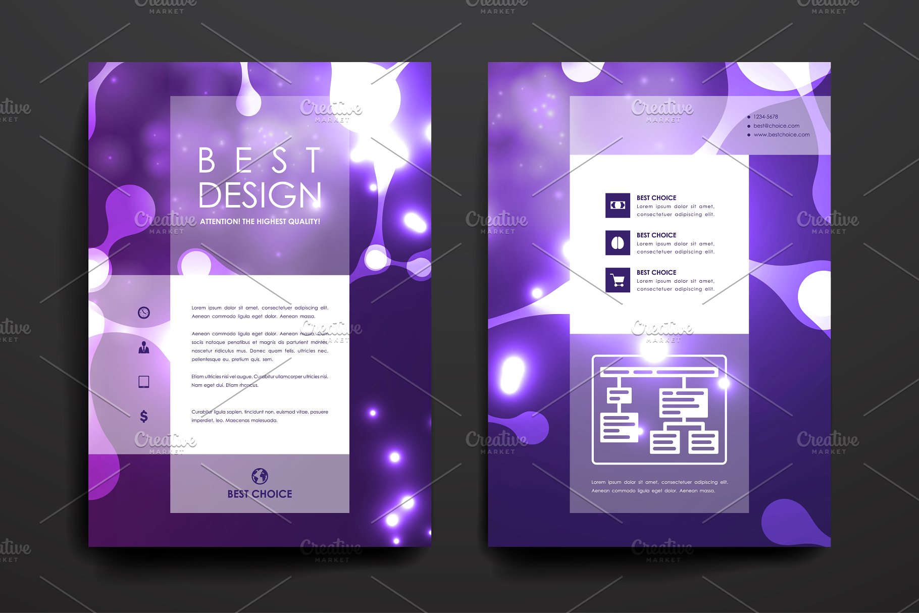 14套精美抽象背景小册子模板 Set of 14 Beautiful Brochures插图(7)