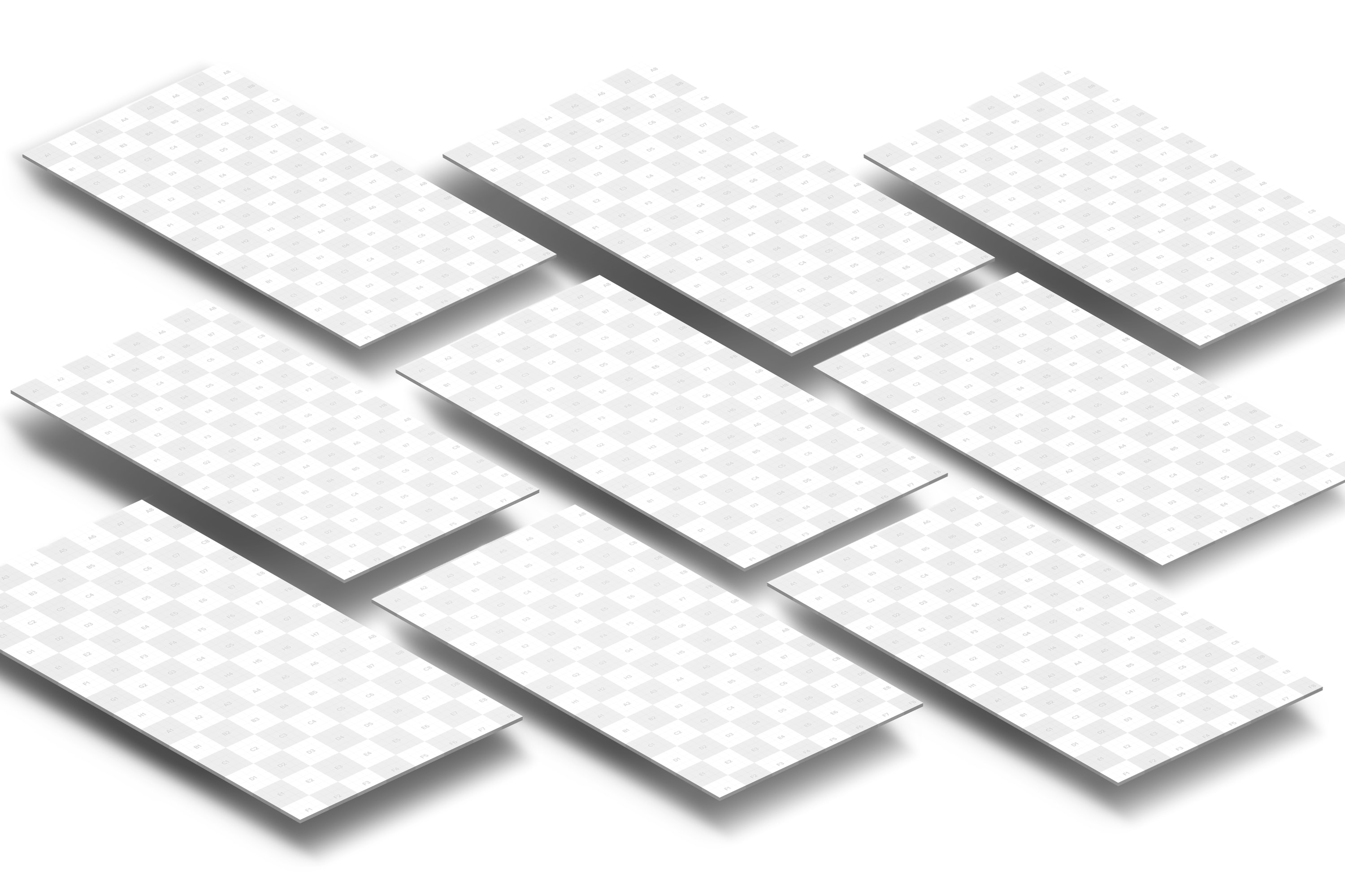 多个手机屏幕APP应用UI设计预览等距样机模板01 Perspective App Screens Mockup 01插图(4)