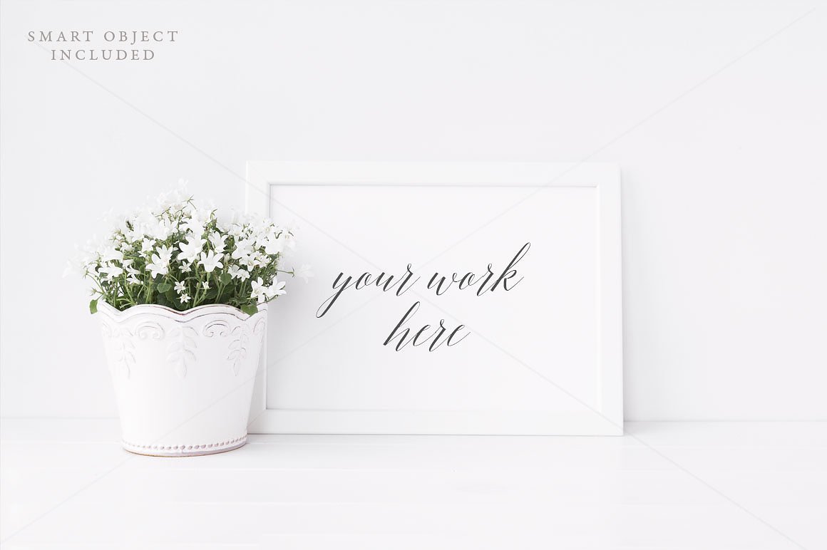 简约风A4规格相框展示样机 Minimal A4 botanical frame mock up插图(1)