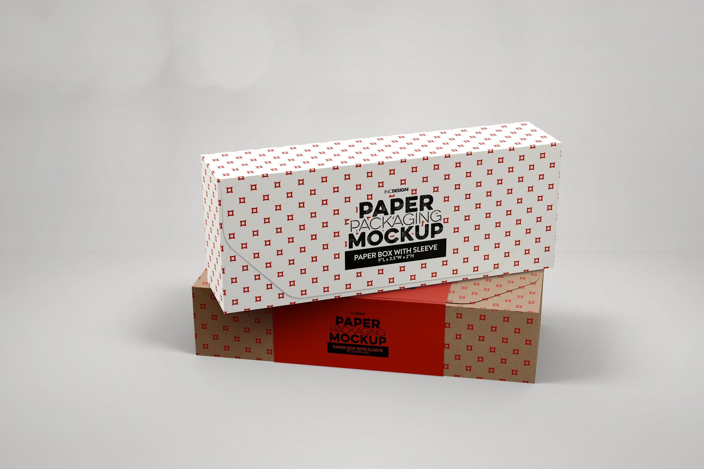 带纸套包装盒设计图样机模板 Paper Boxes with Sleeve Mockup插图(1)