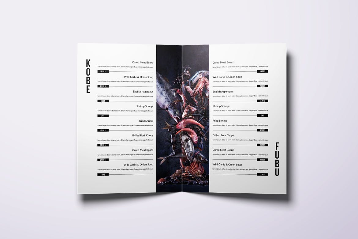 亚洲美食餐馆菜单设计模板合集 Asian Cuisine Elegant Food Menu Bundle插图(4)