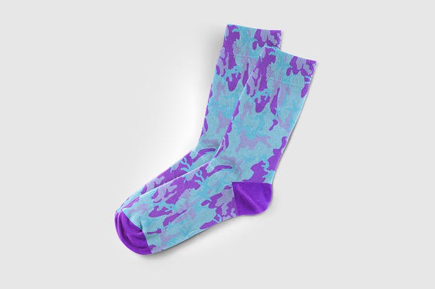 纯色提花棉袜套装样机 Socks Set Mockup插图(2)