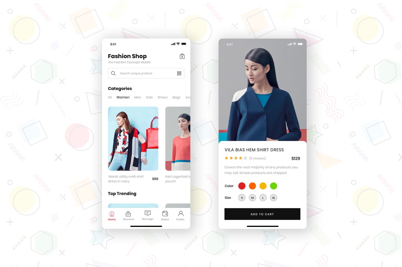 时尚服饰品牌网店APP应用UI设计素材库精选套件 Fashion Store Mobile App UI Kit插图