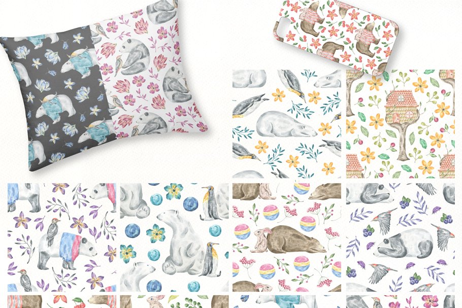 婴儿儿童主题水彩插画素材 Best Friends Watercolor Set Pro插图(6)