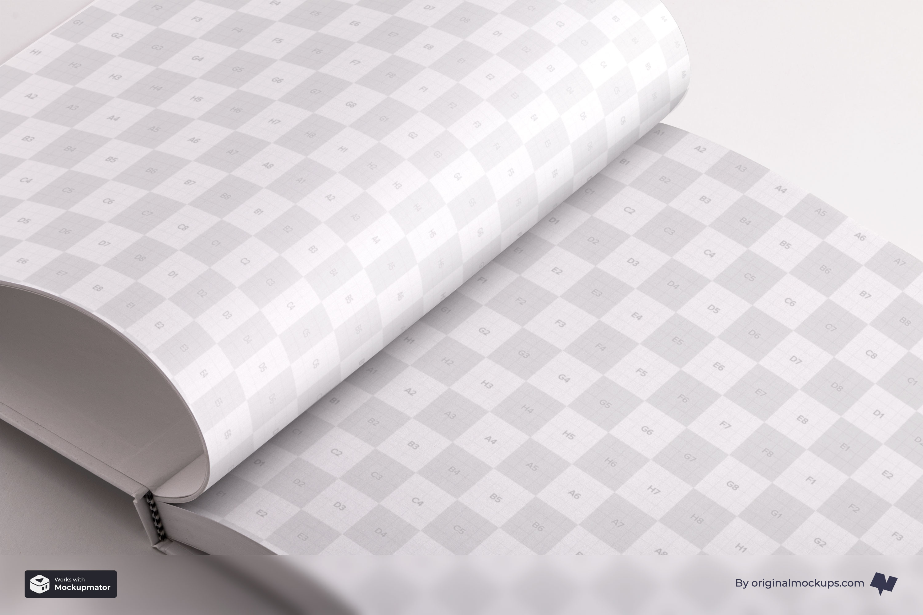 精装图书内页设计PSD样机模板04 Hardcover Large Landscape Book PSD Mockup 04插图(1)