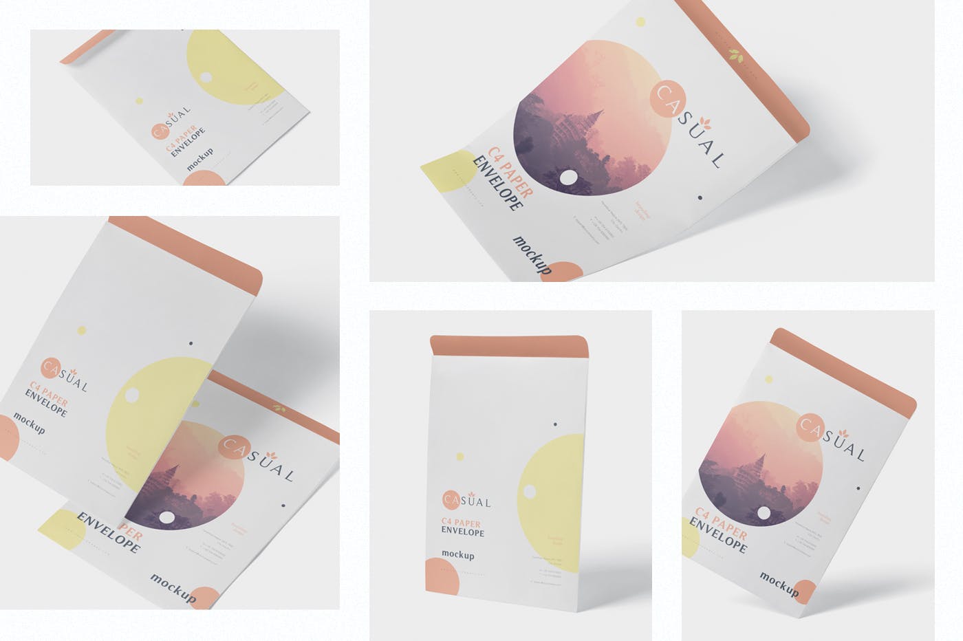 C4尺寸规格企业高端信封设计图素材库精选 Envelope C4 Mock-Up Set插图(1)