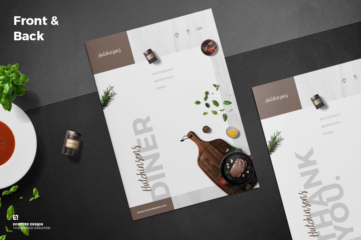 高品质的高端时尚餐厅餐厅菜单菜谱设计模板插图