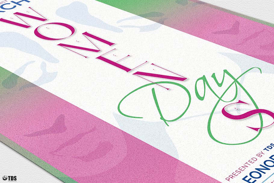 妇女节活动传单PSD模板v2 Womens Day Flyer PSD V2插图(5)