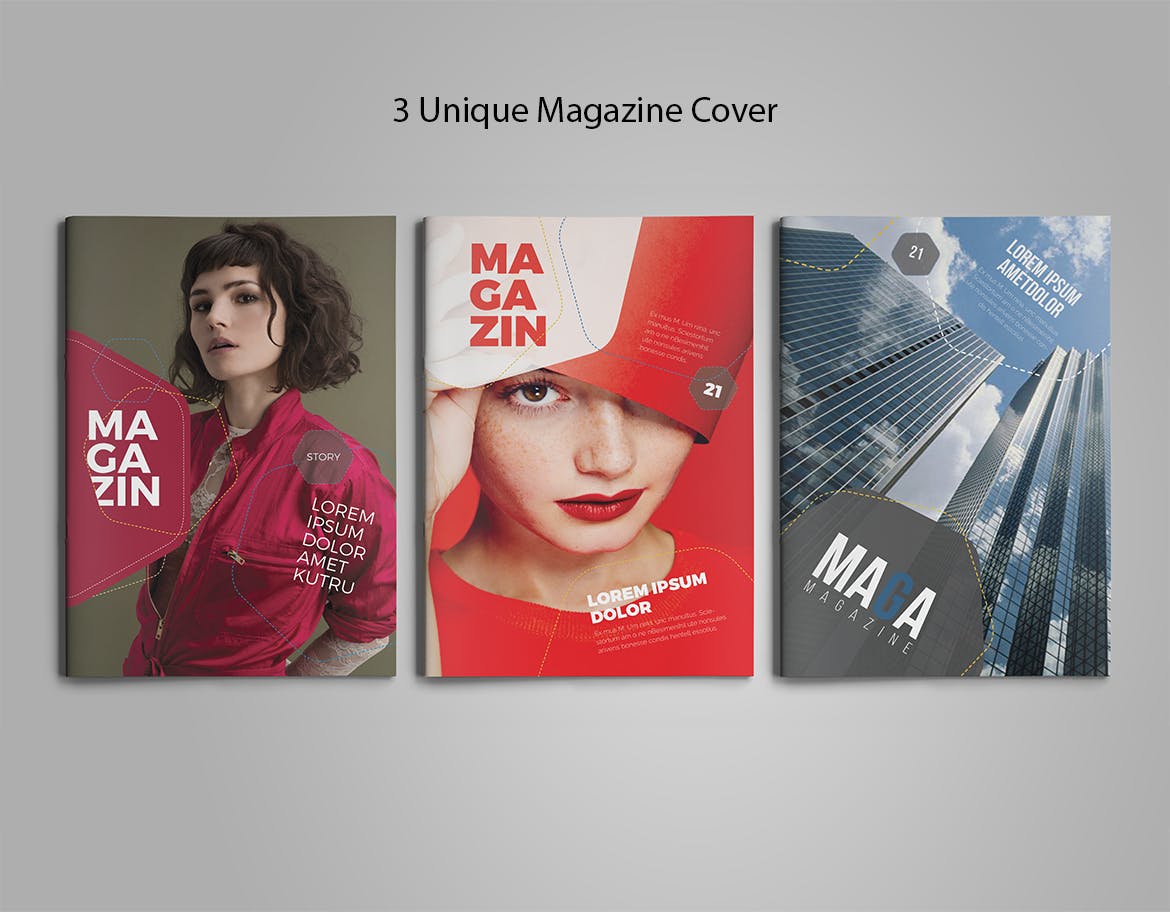 潮流时尚素材库精选杂志排版设计InDesign模板 InDesign Magazine Template插图(1)