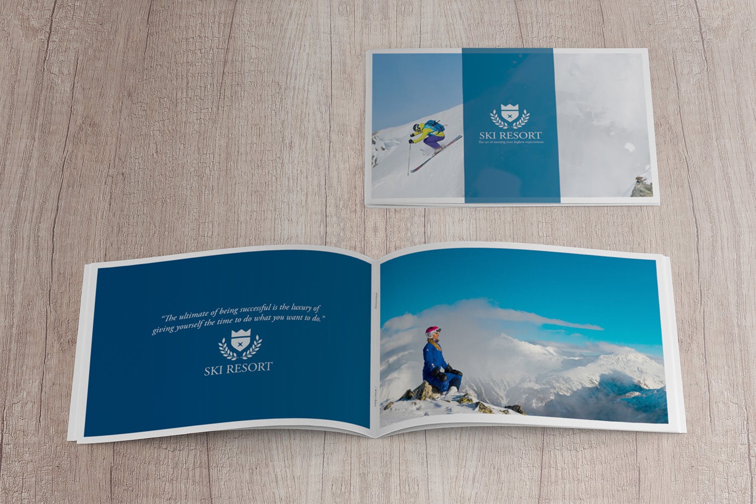 美国信纸规格宣传册封面&内页印刷效果图样机素材库精选 US Half Letter Cover & Open Pages Mockup插图(2)