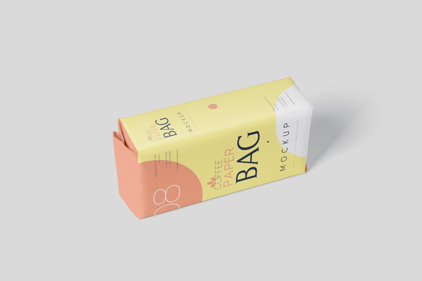 咖啡粉/咖啡豆纸袋包装素材库精选模板 Coffee Paper Bag Mockup Set插图(3)