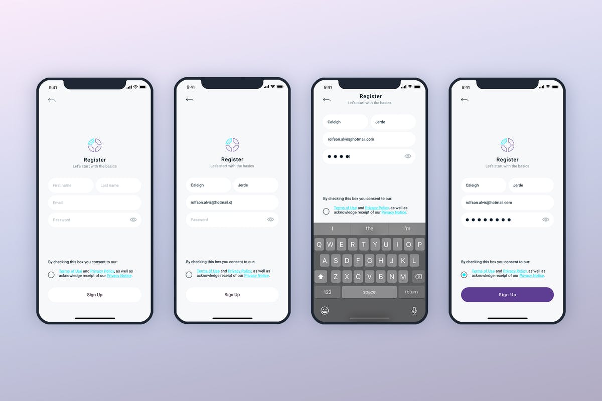 极简设计风格APP登陆页面UI设计模板 SignIn SignUp Mobile Ui – FP插图