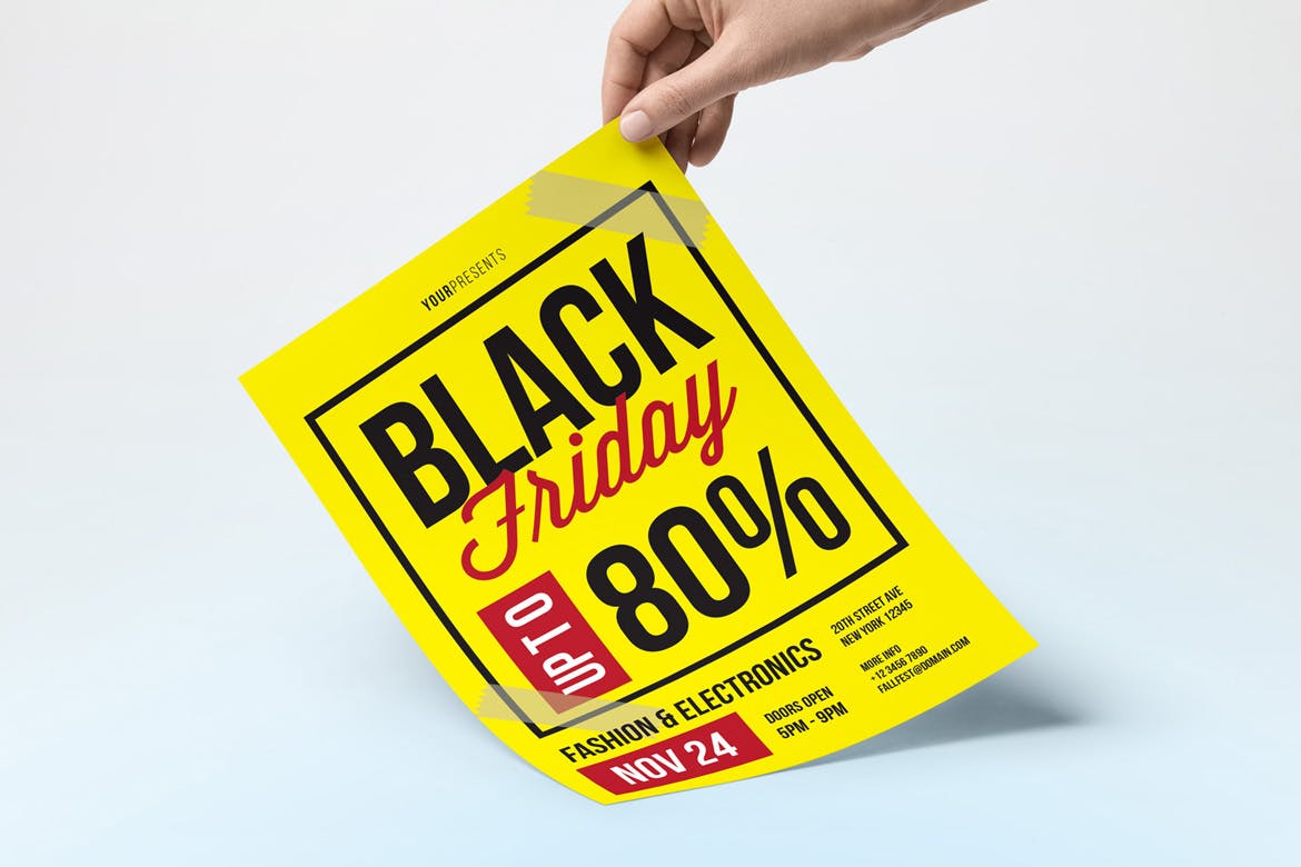 2019黑色星期五促销海报设计模板 Black Friday Sale Flyer插图(4)