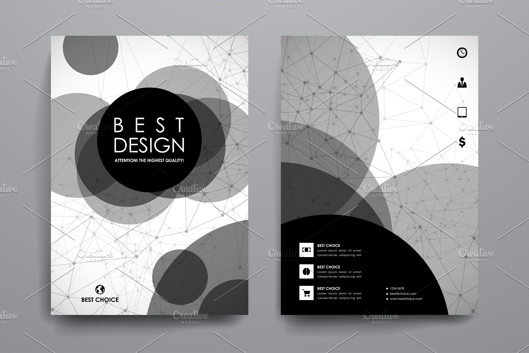 分子结构图形背景画册小册子模板 Molecular brochures插图(5)