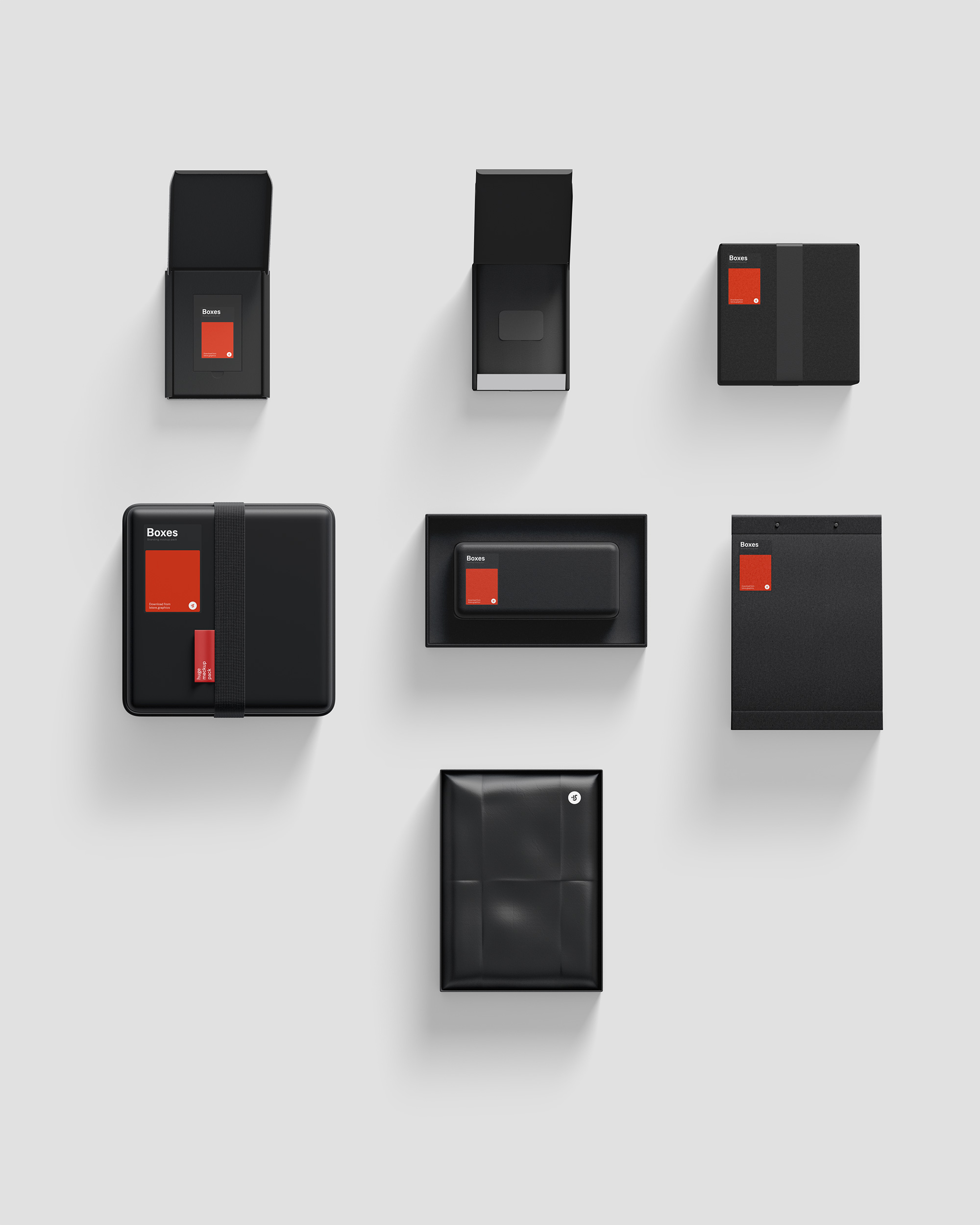 各式各样的牛皮纸硬纸板包装盒子样机81 Box Mockups插图(9)