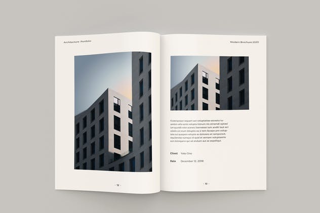 极简主义建筑作品集设计手册免费模板 Minimal Architecture Brochure插图(7)