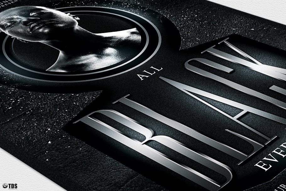 黑人服装俱乐部传单PSD模板v3 Black Party Flyer PSD V3插图(5)