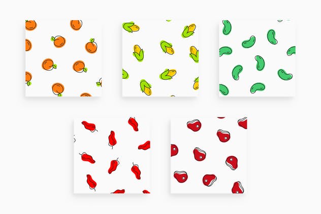 35款手绘食物图案背景设计素材 Foody Patterns插图(14)