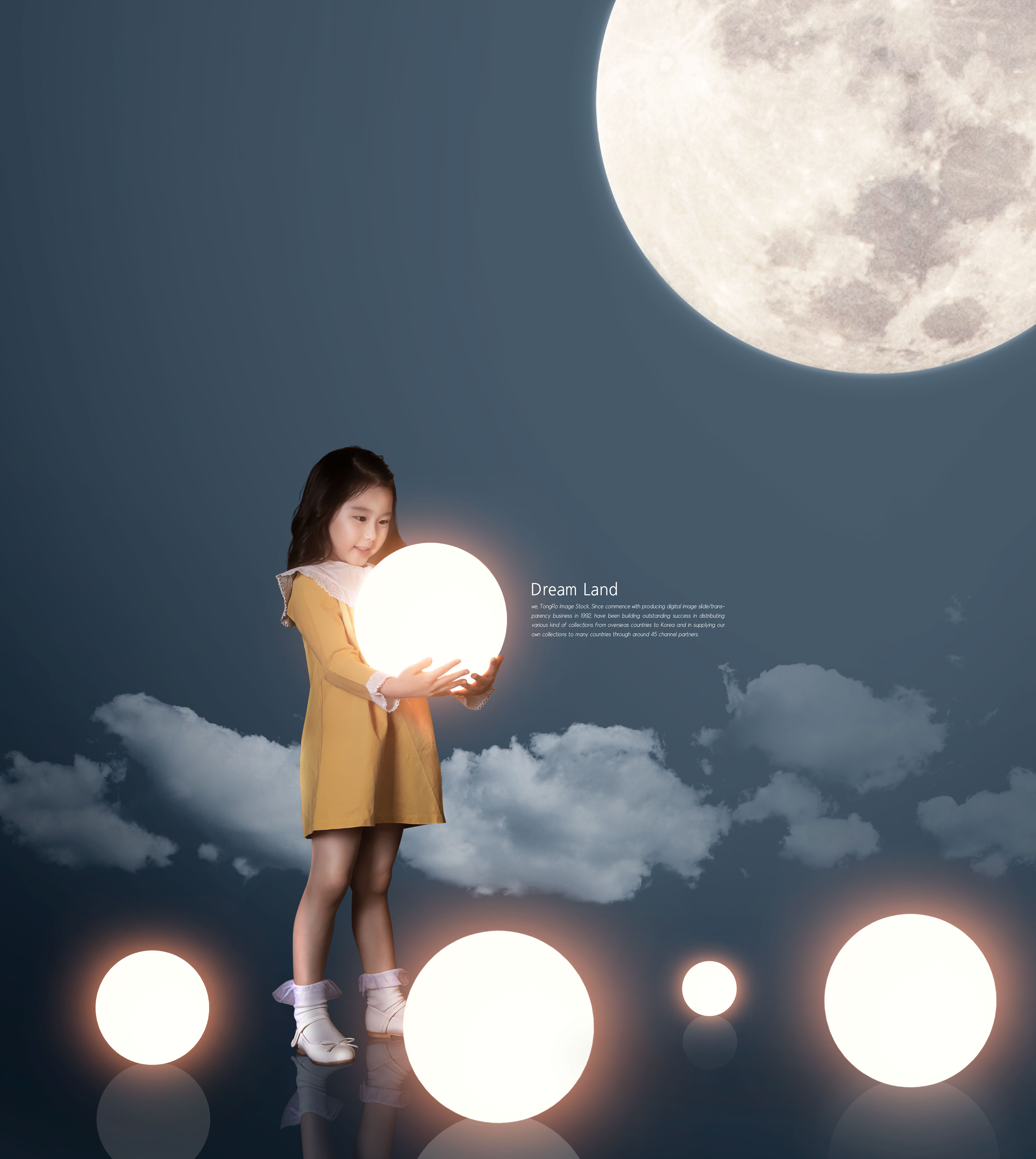 唯美梦境月亮创意晚安海报设计素材插图