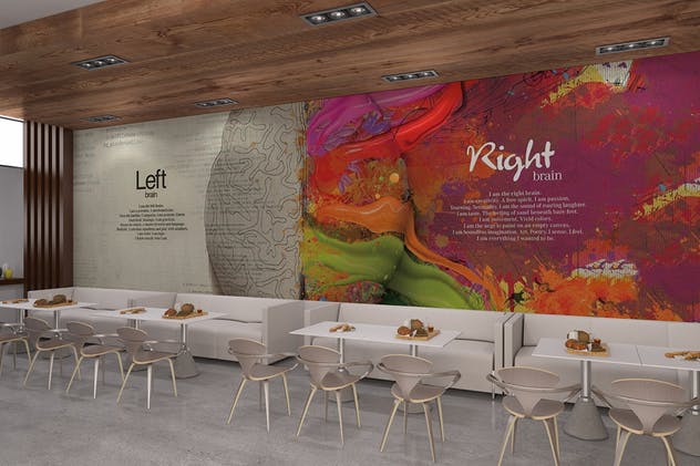 西式快餐店创意内饰场景设计样机 Fast Food Mockup插图(7)