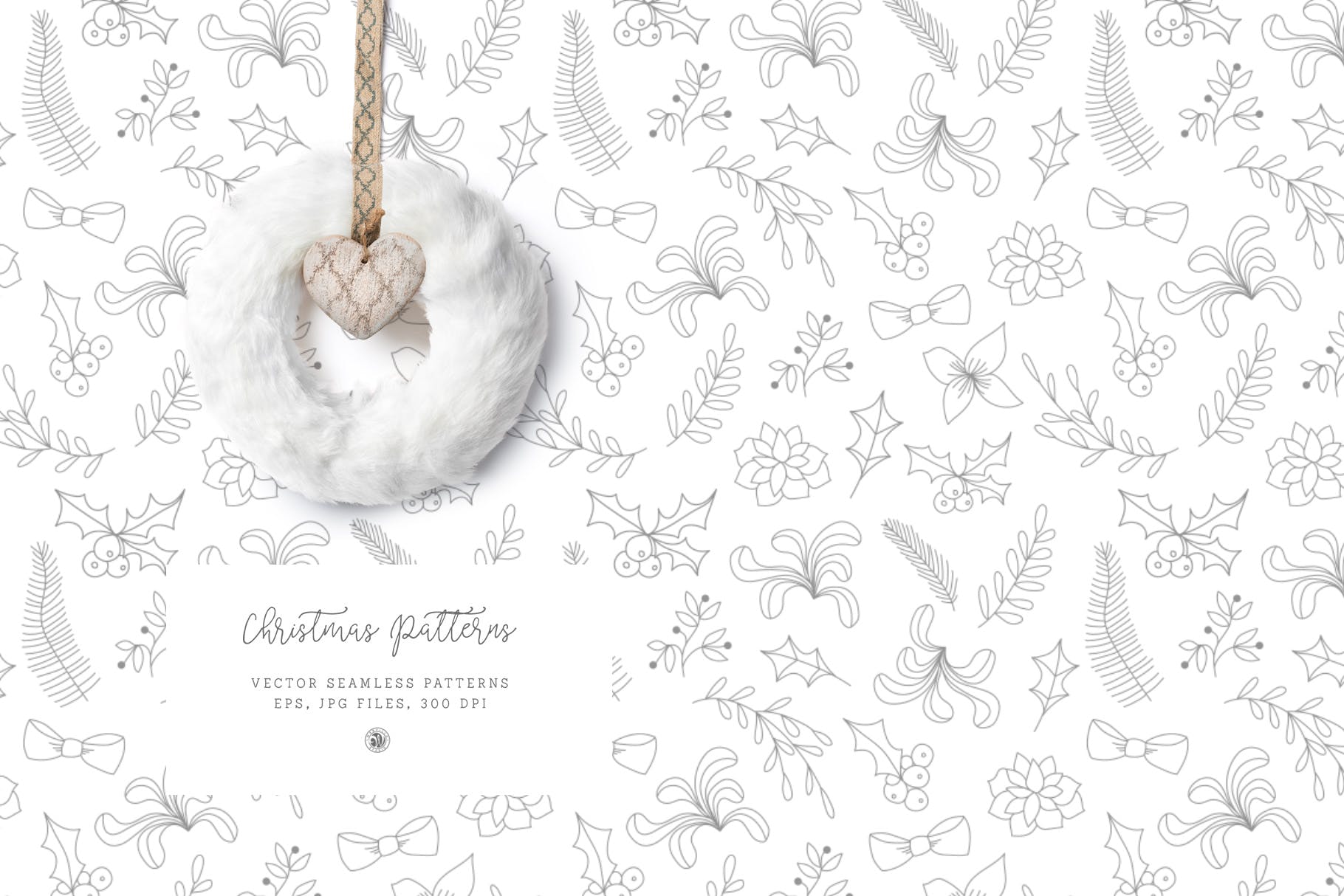 圣诞节节日元素图案花纹矢量背景素材 Christmas Patterns vol.2插图(1)