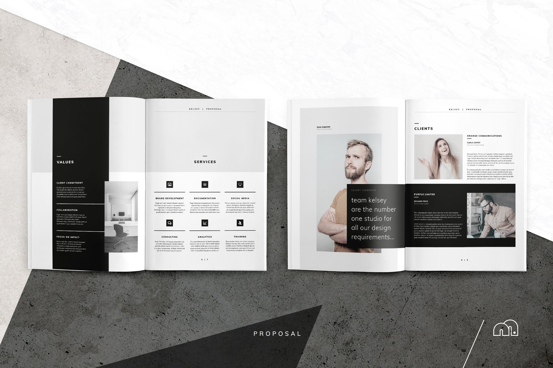 一套完美的简约项目提案模板 Kelsey – Pitch Pack插图(4)
