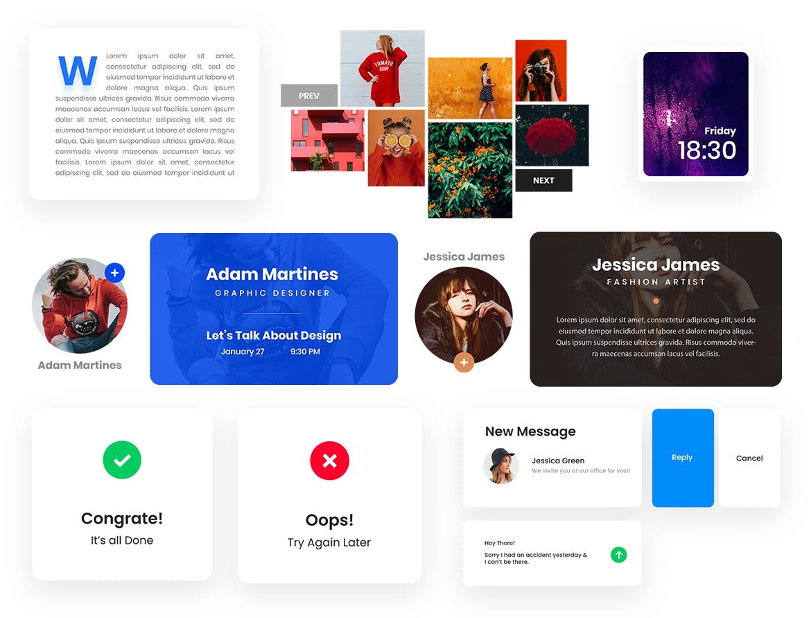 100个APP＆Web原型UI界面设计元素下载 Web Elements插图(3)