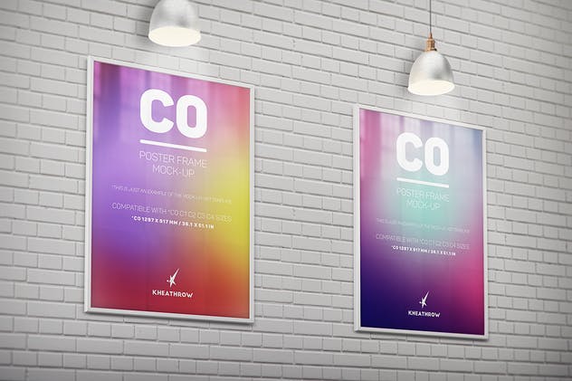 优雅海报画框样机模板 C0 Elegant Poster Frame Mock-Ups插图(7)