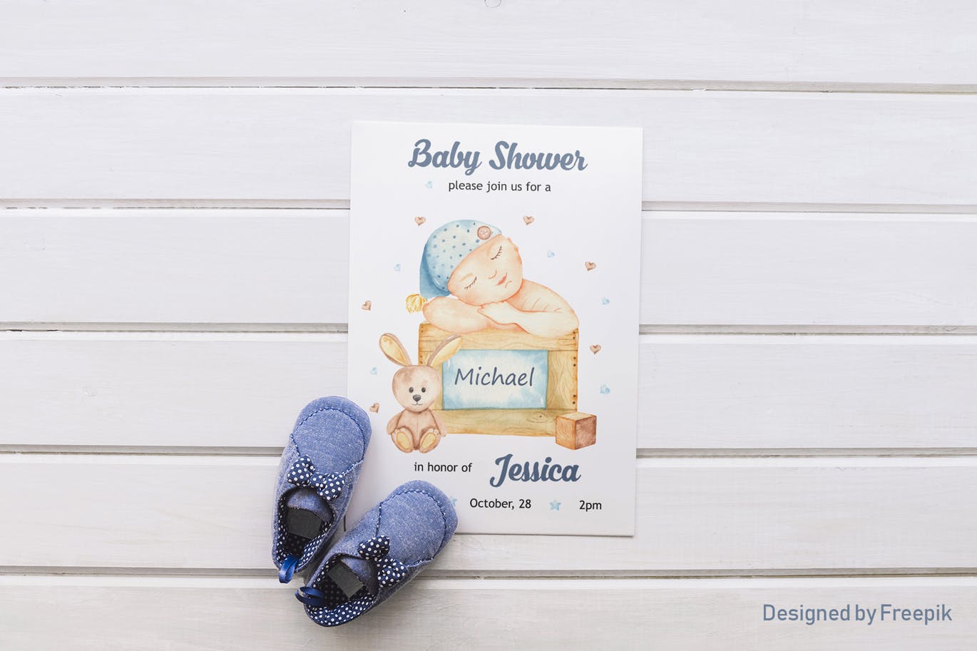 男新生儿婴儿水彩手绘矢量剪贴画/卡片/无缝图案背景素材 It’s a boy watercolor clipart, cards, patterns插图(7)