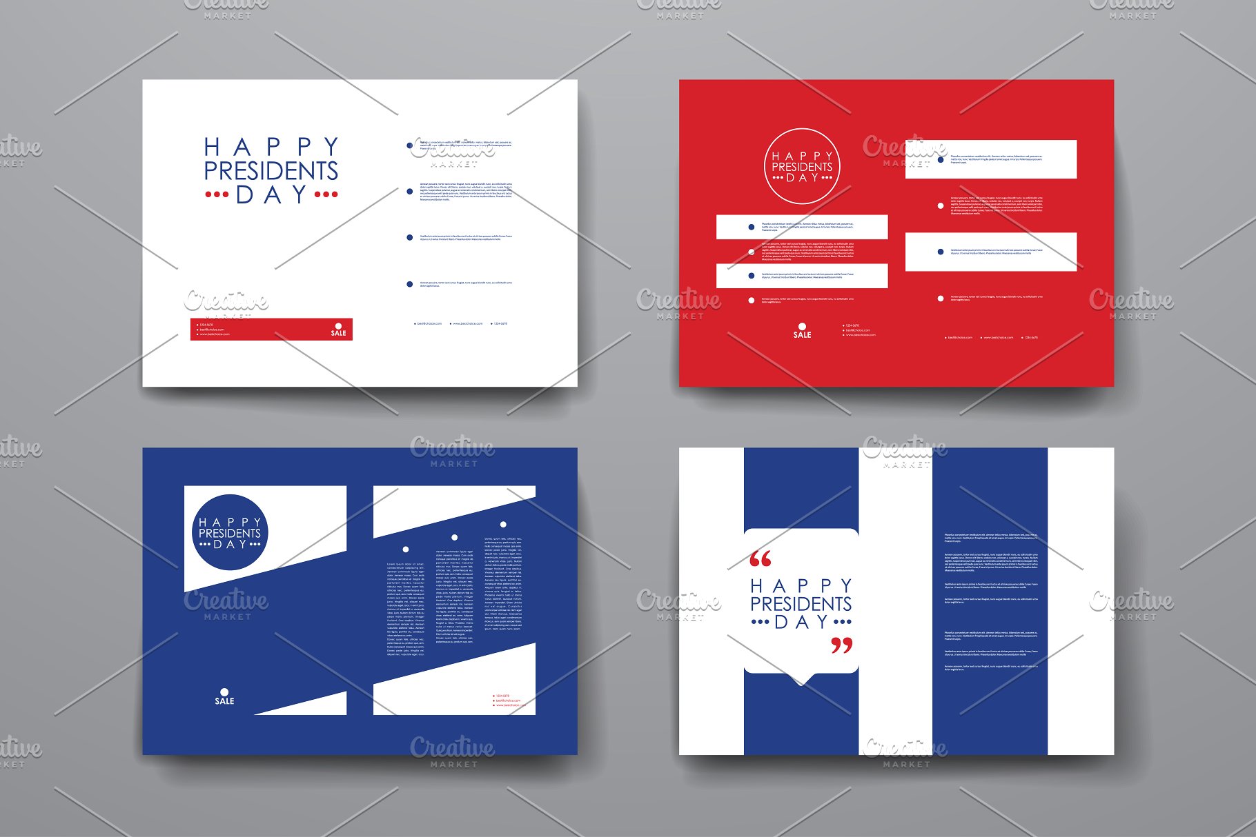 美国“总统日”主题小册子模板 President’s Day brochures插图(3)