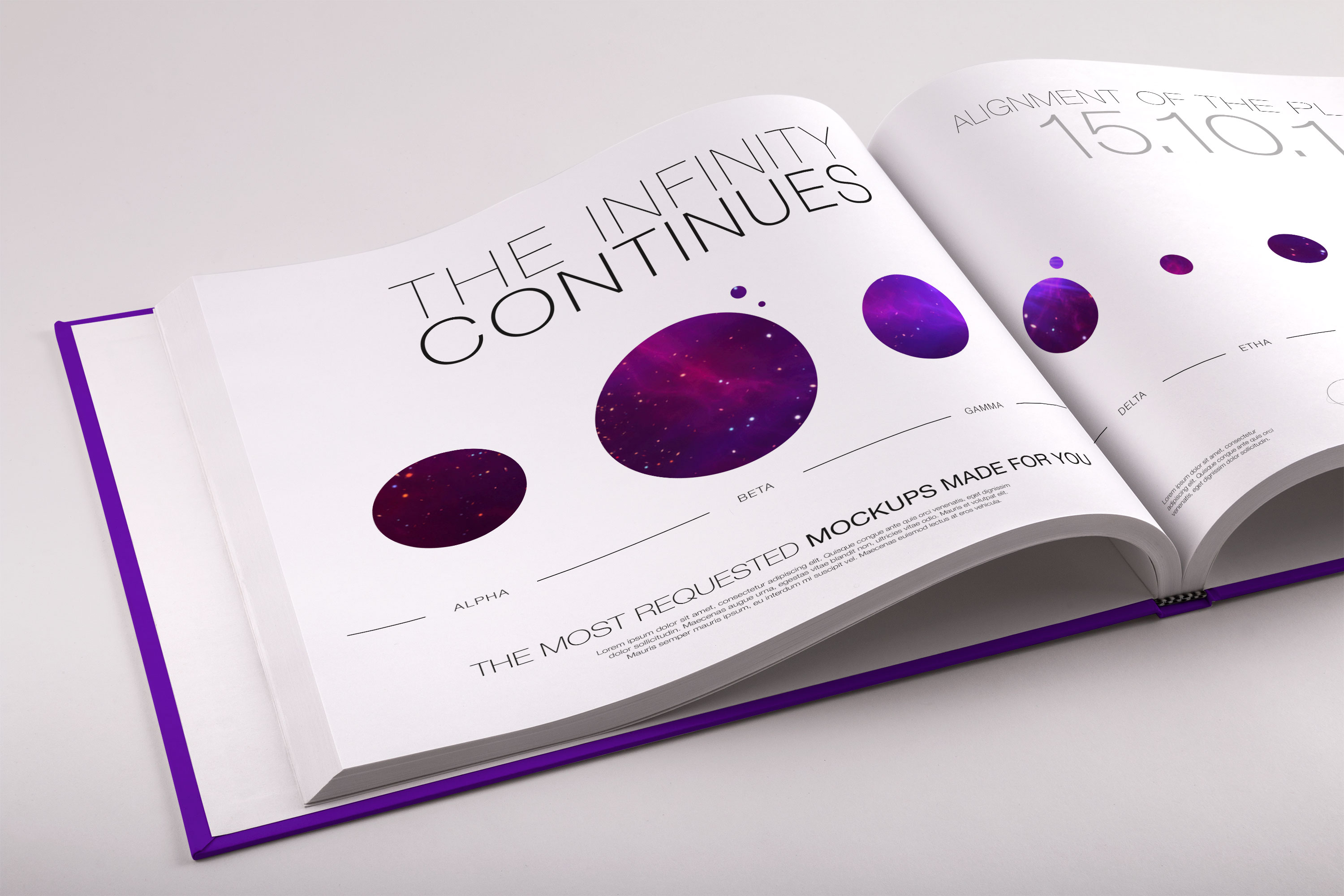 精装图书内页设计PSD样机模板01 Hardcover Large Landscape Book PSD Mockup 01插图