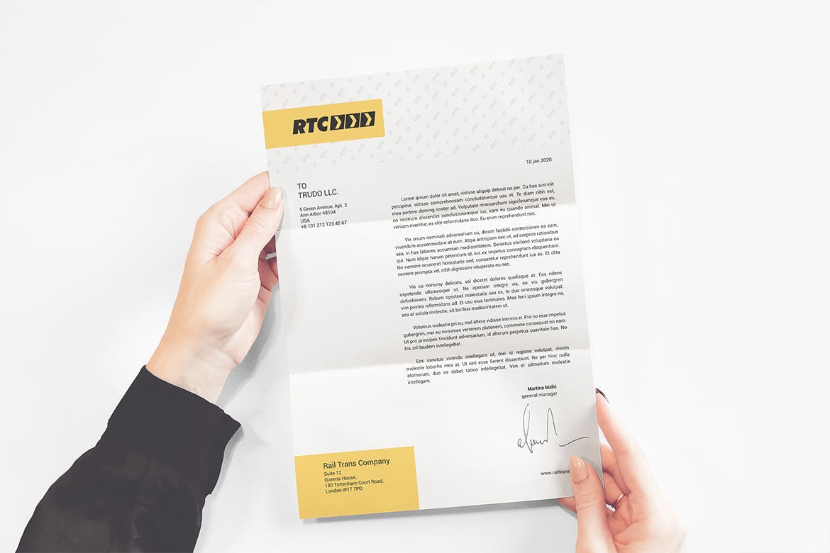 A4纸张/商业信函/信头印刷图素材库精选模板 A4 Paper / Business Letter / Letterhead Mockup插图(5)