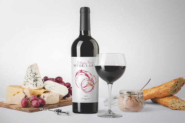 葡萄酒酒瓶样机模板v3 Wine Bottles Mockup Vol. 3插图(1)