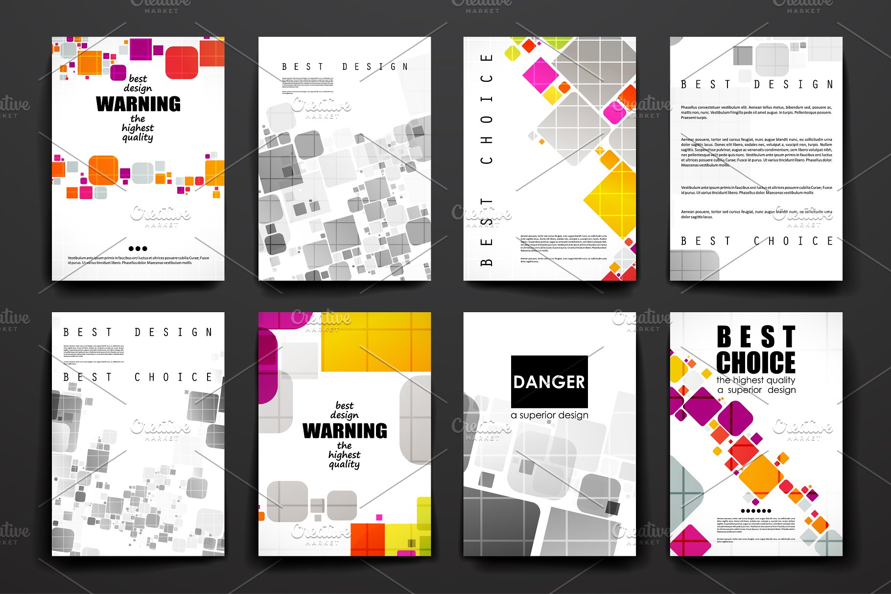 37款格子抽象图形背景小册子模板 37 Abstract Brochures插图