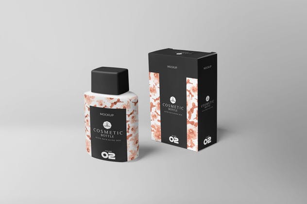 化妆品香水瓶&外包装设计样机 Cosmetic Bottle Mockups插图(1)