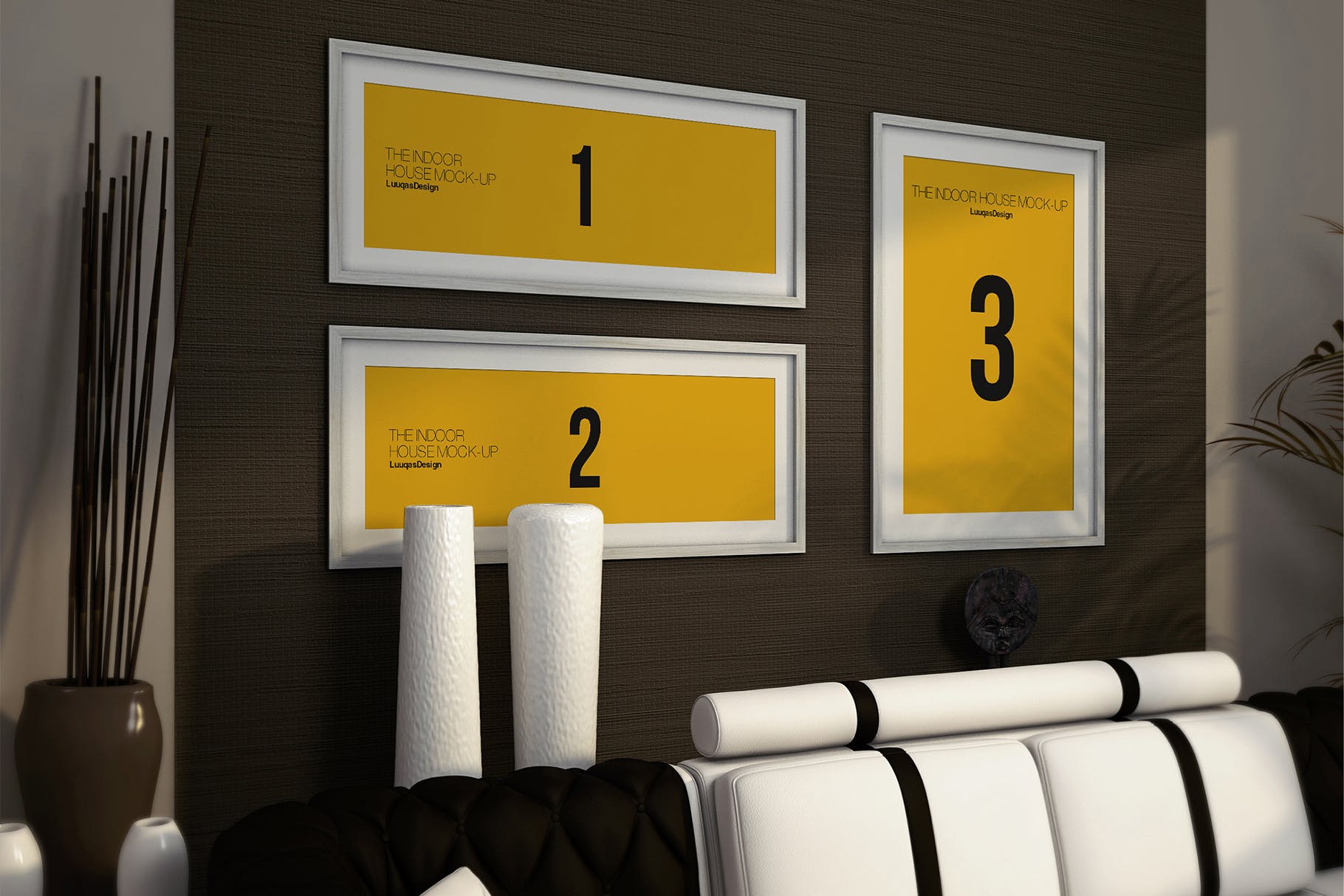 室内装饰画框艺术创作预览样机模板素材 Indoor House MockUp Templates插图(1)