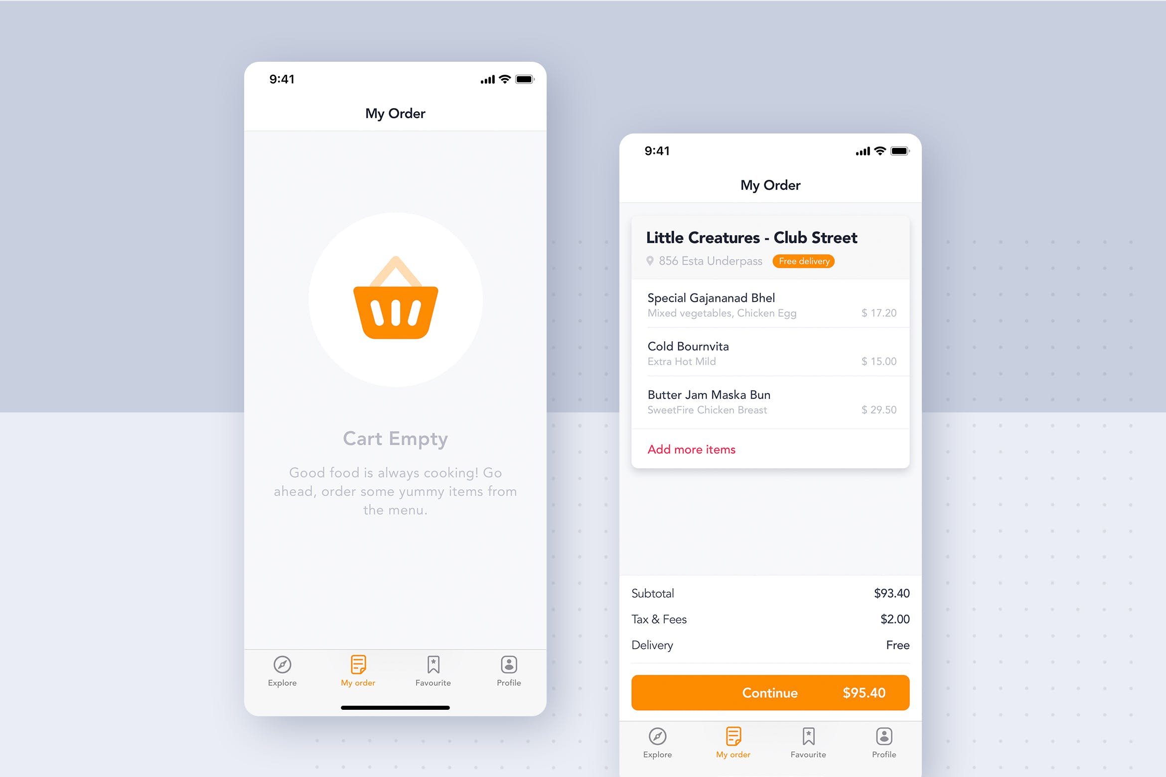 购物APP应用我的订单界面UI设计模板 My Order UI screens for Sketch app插图