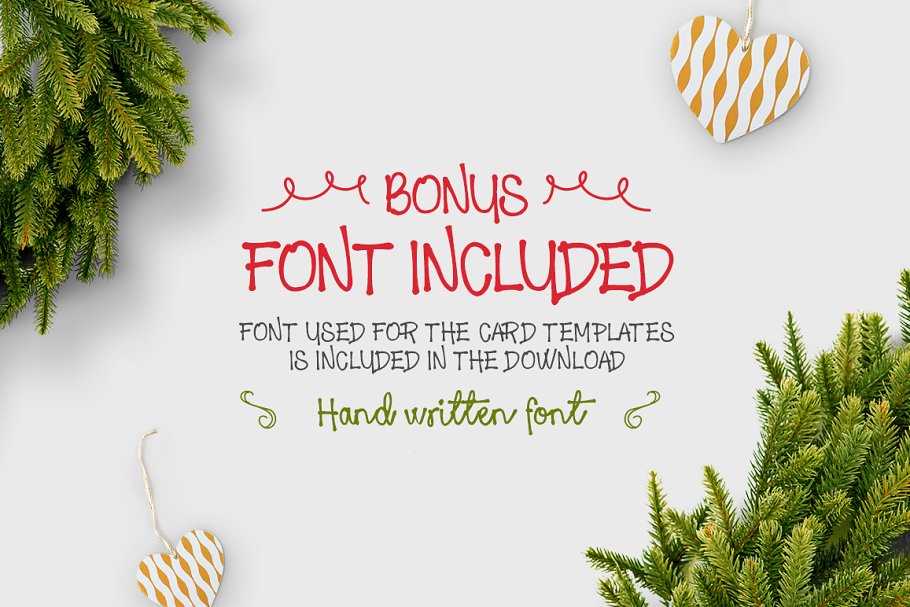 圣诞节贺卡模板+元素合集 Christmas Square Cards + Bonus插图(11)