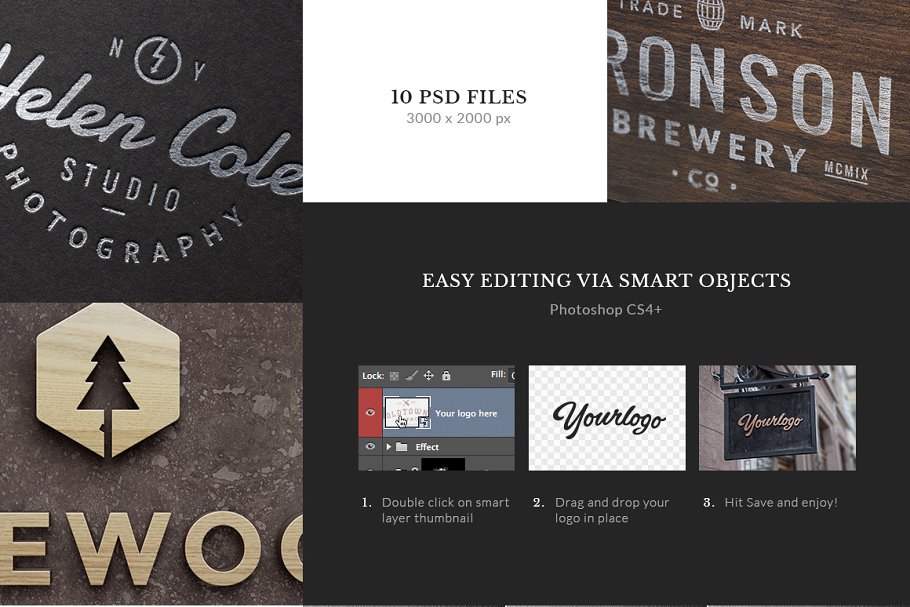 10款Logo/徽标样机模板 10 Logo/Badge Mock-Ups Vol.3插图(4)